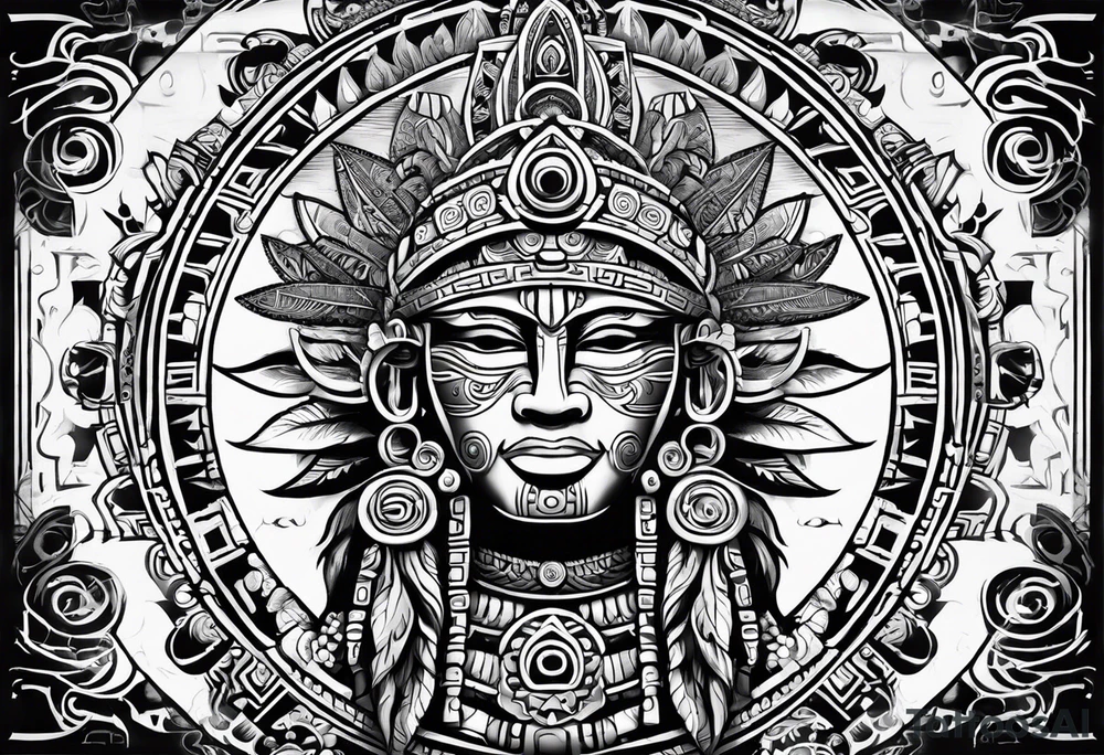 Kinich ahau Mayan sun god tattoo idea