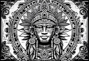 Kinich ahau Mayan sun god tattoo idea