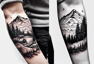 Forearm tattoo of couple hiking tattoo idea