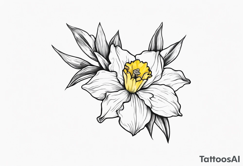 Daffodil birth flower chain tattoo idea