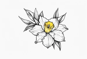 Daffodil birth flower chain tattoo idea