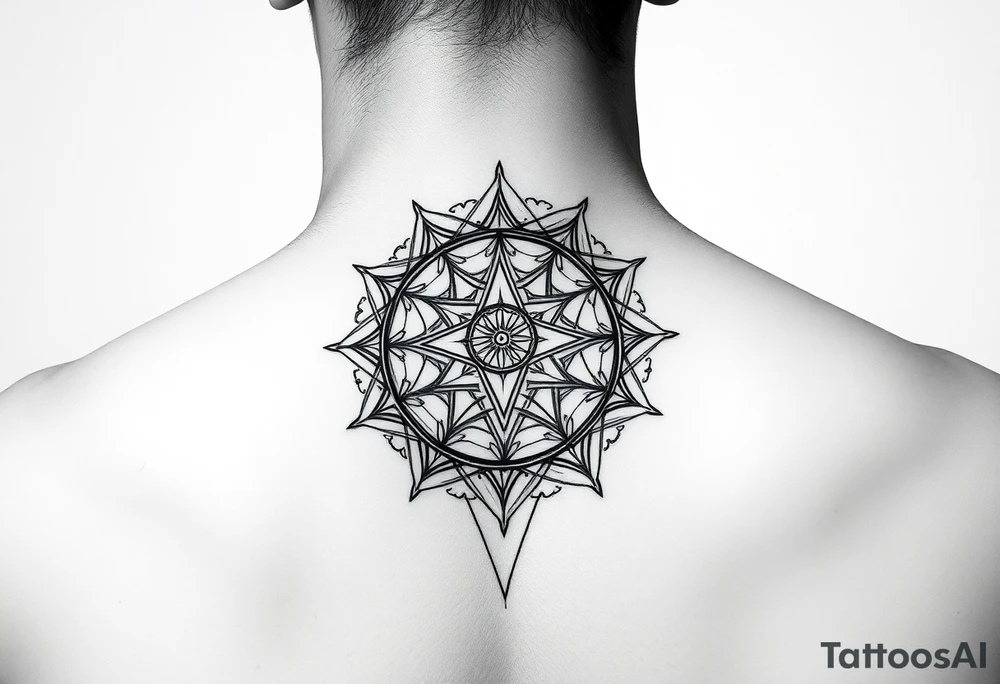 sacred geometry, on the throat and neck tattoo idea