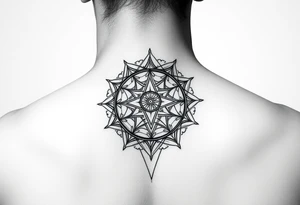 sacred geometry, on the throat and neck tattoo idea