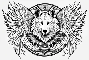 strength, pisces, phoenix, small, nuanced, wolf tattoo idea