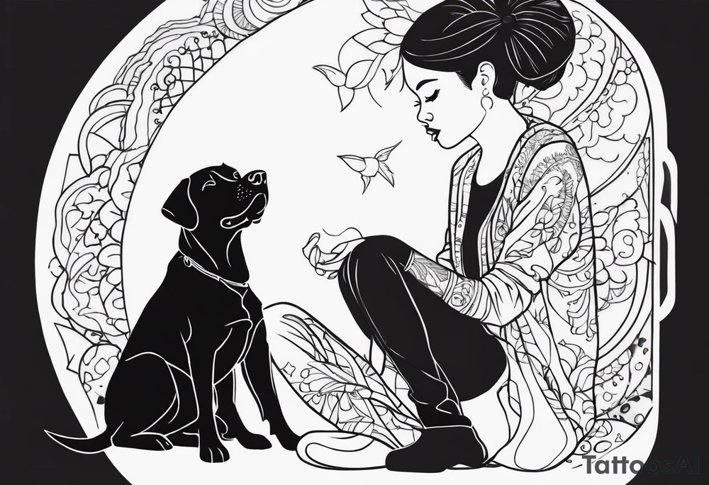DOG AND PERSON tattoo idea