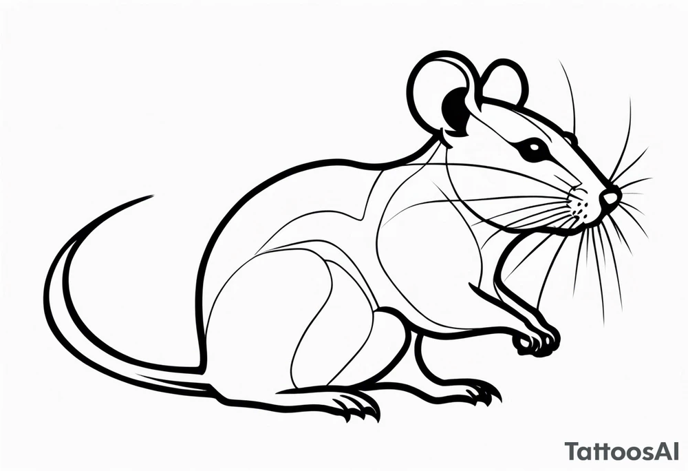 simplistic rat tattoo idea