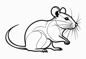 simplistic rat tattoo idea
