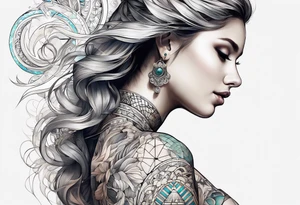 ocean, géométric tattoo idea