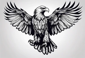 eagle full body fly vector tattoo idea