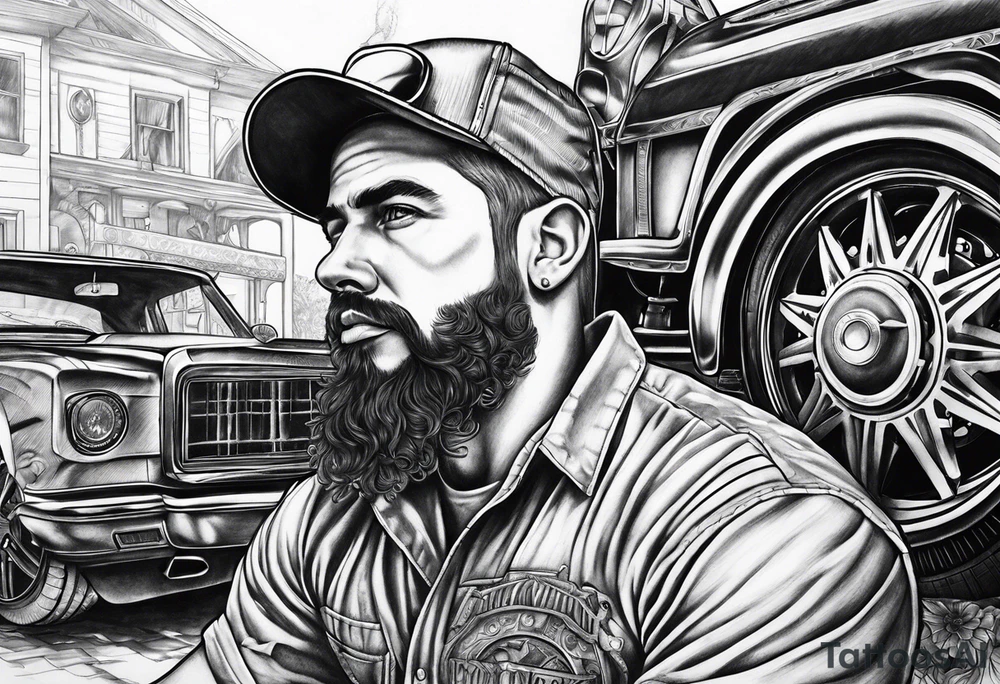 Mechanic and god tattoo idea