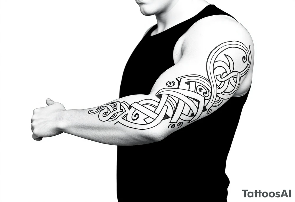 Māori style Celtic knots and bands tattoo idea