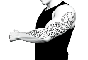 Māori style Celtic knots and bands tattoo idea