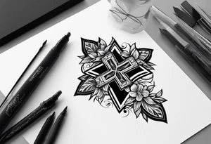 Small cross w tattoo idea