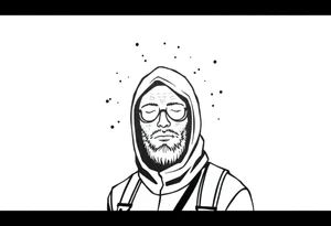 Confusion and pressure in thin lines on solo traveler with no face tattoo idea