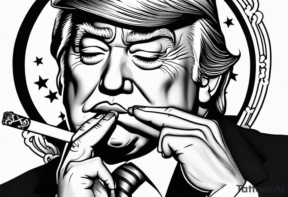 donald trump smoking cigarette tattoo idea