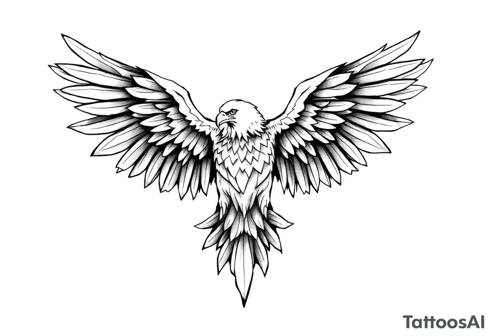 eagle spreading wings tattoo idea