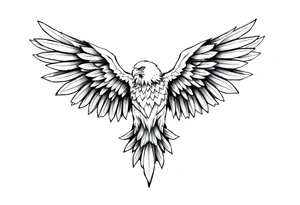 eagle spreading wings tattoo idea