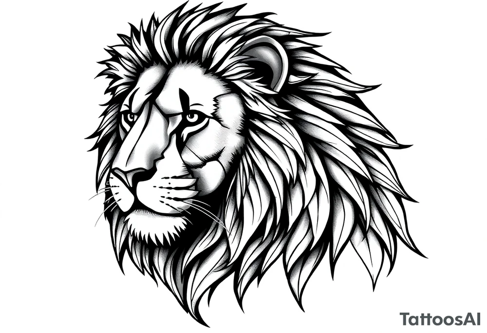 majestic lion tattoo idea