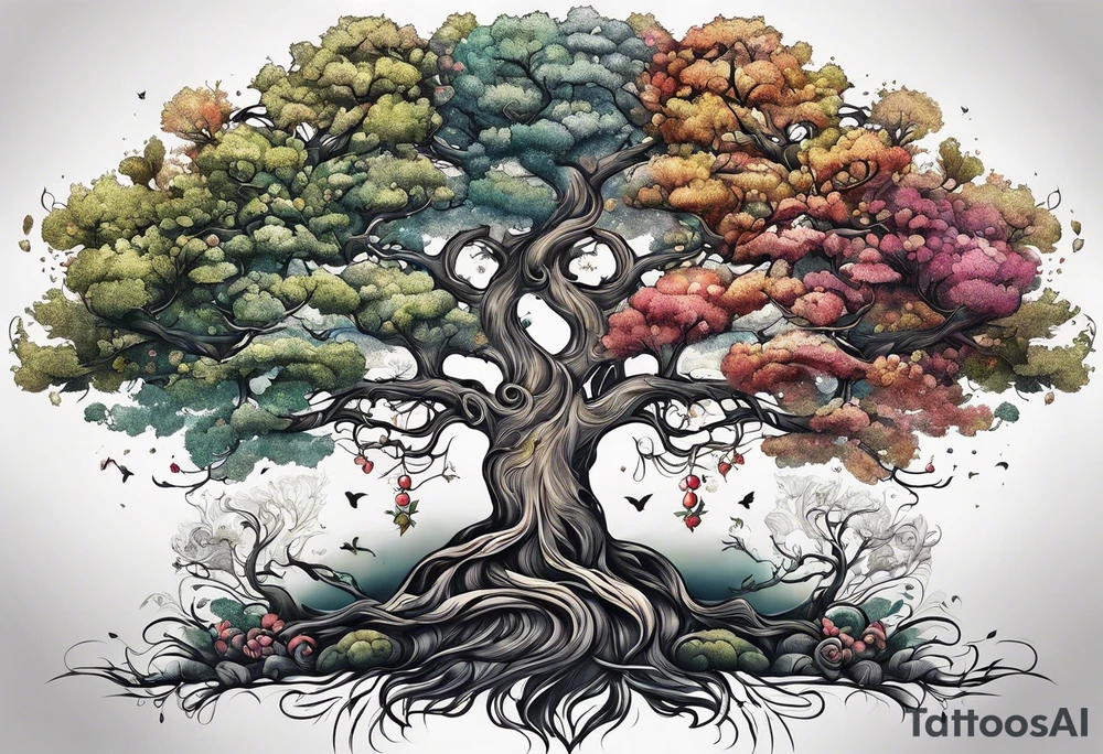 Family tree with mom and dad family tree tattoo idea