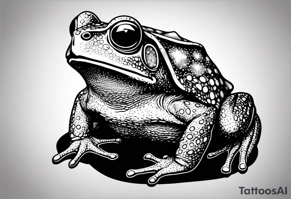 Toad pointing at space tattoo idea