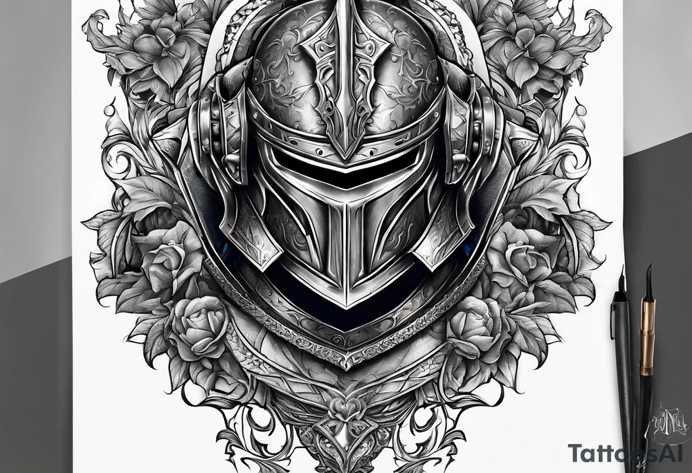knight with heavy armor tattoo idea