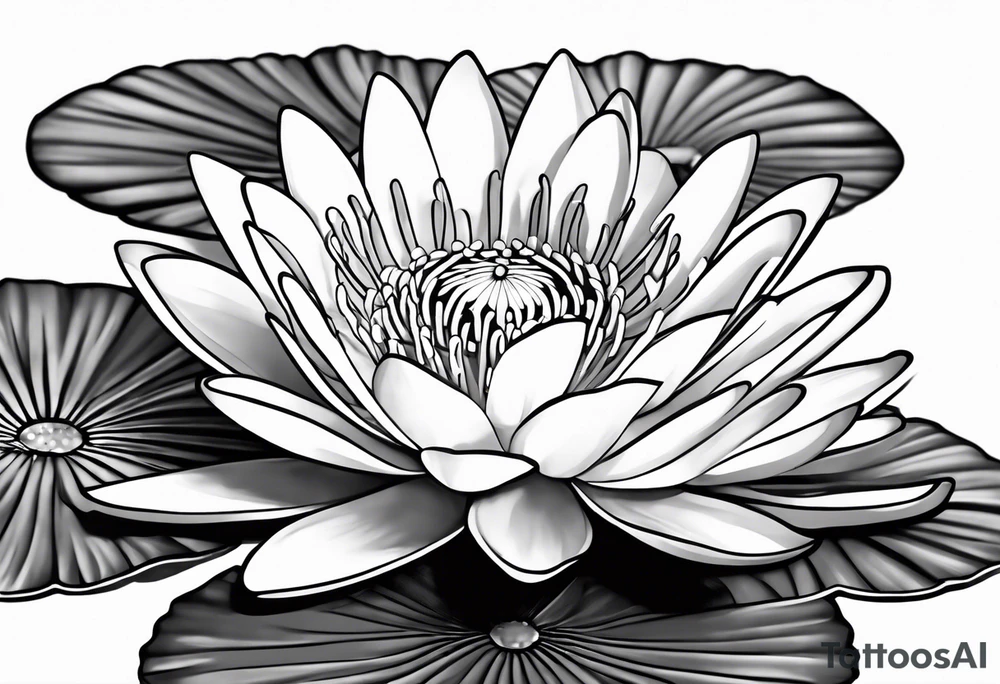 Water lily and Daisy minimalist tattoo idea