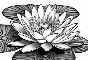 Water lily and Daisy minimalist tattoo idea