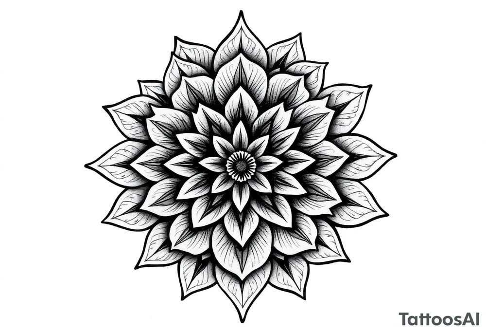 Tatuagem mandala com arranjo de flor tattoo idea
