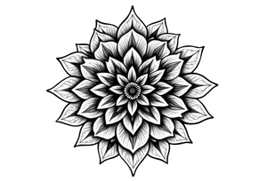 Tatuagem mandala com arranjo de flor tattoo idea