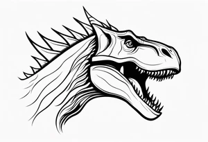 dinosaur with flames coming out of mouth tattoo idea