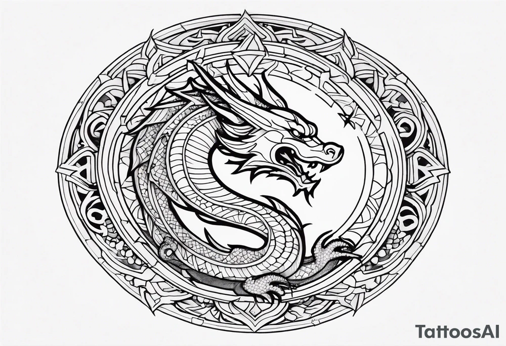 Dragon Outside Mandala tattoo idea