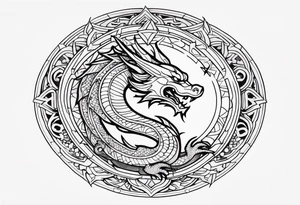 Dragon Outside Mandala tattoo idea