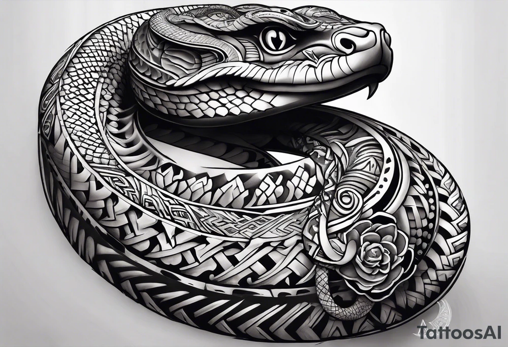 aztec snake sleeve tattoo idea