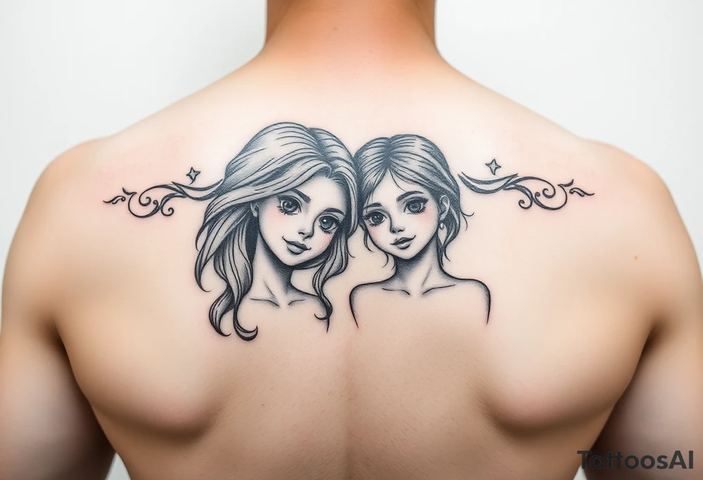 Mother two daughter tattoo idea