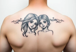 Mother two daughter tattoo idea