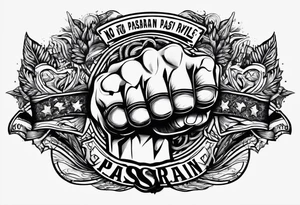 no pasaran slogan with a torn clenched fist tattoo idea