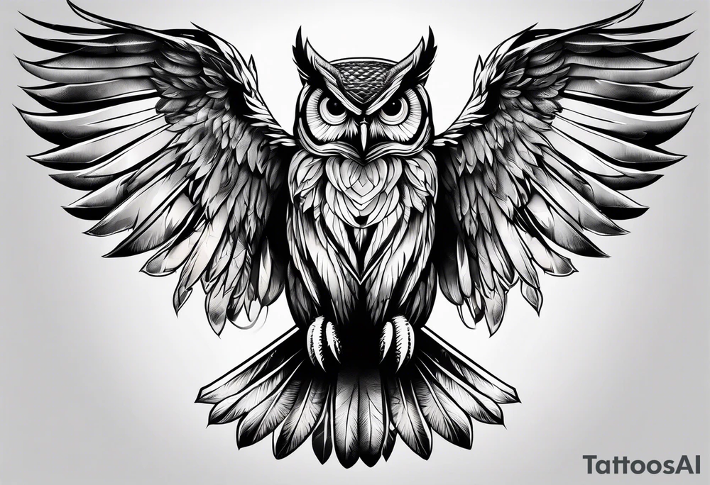 Owl ready to attack tattoo idea