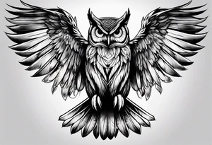 Owl ready to attack tattoo idea