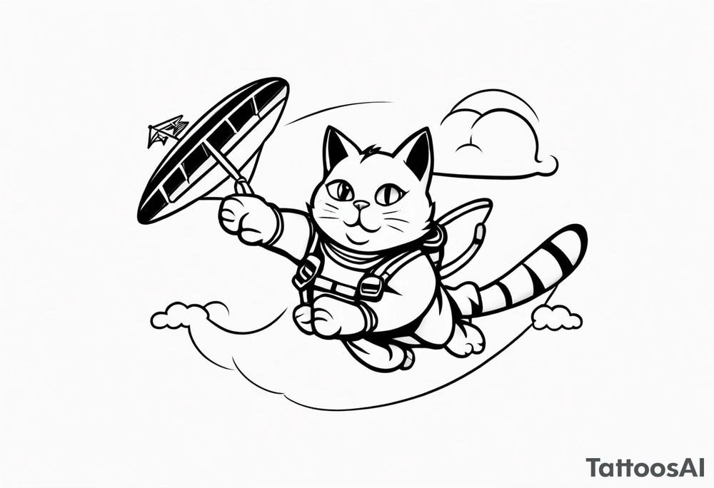 a cat going skydiving tattoo idea