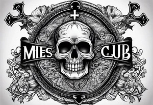 a cross with text MÉS QUE UN CLUB tattoo idea
