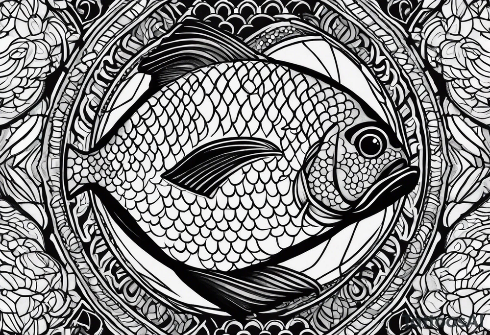 Fish scales filler tattoo idea