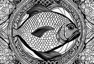 Fish scales filler tattoo idea