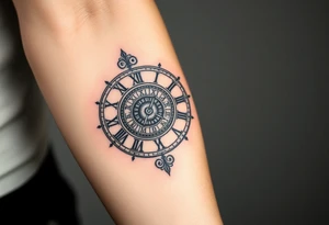 vintage roman numerals within ornate clockwork mechanism tattoo idea