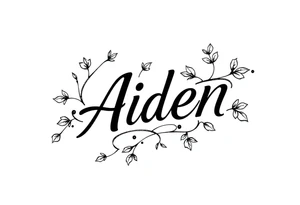 The name Aiden with vines tattoo idea