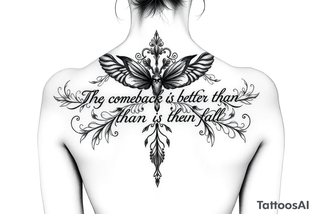 The comeback is better than the fall
Text only tattoo idea
