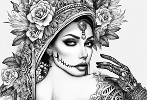 Skeleton hand tattoo with Gonzales tattoo idea
