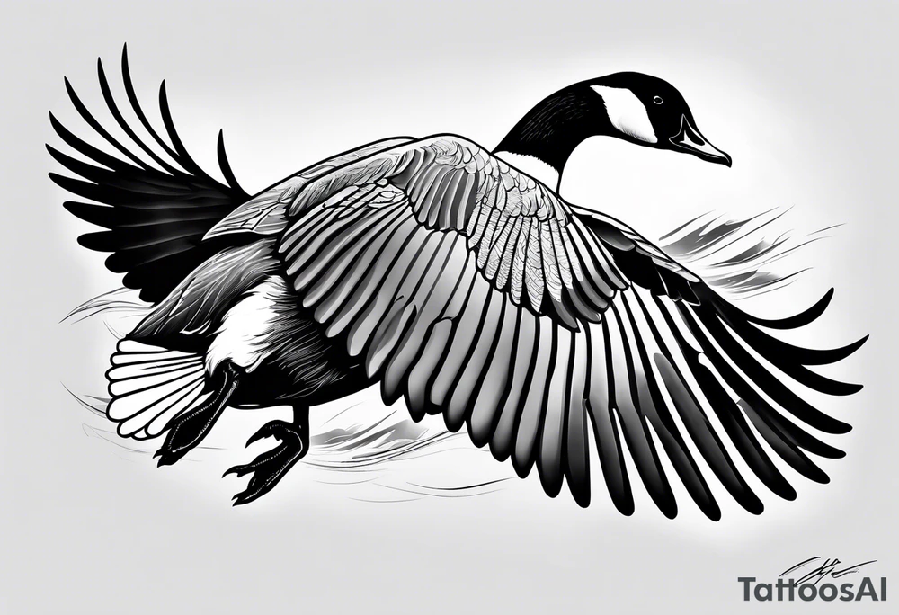 canadian goose taking off tattoo idea