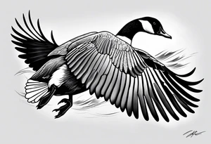canadian goose taking off tattoo idea