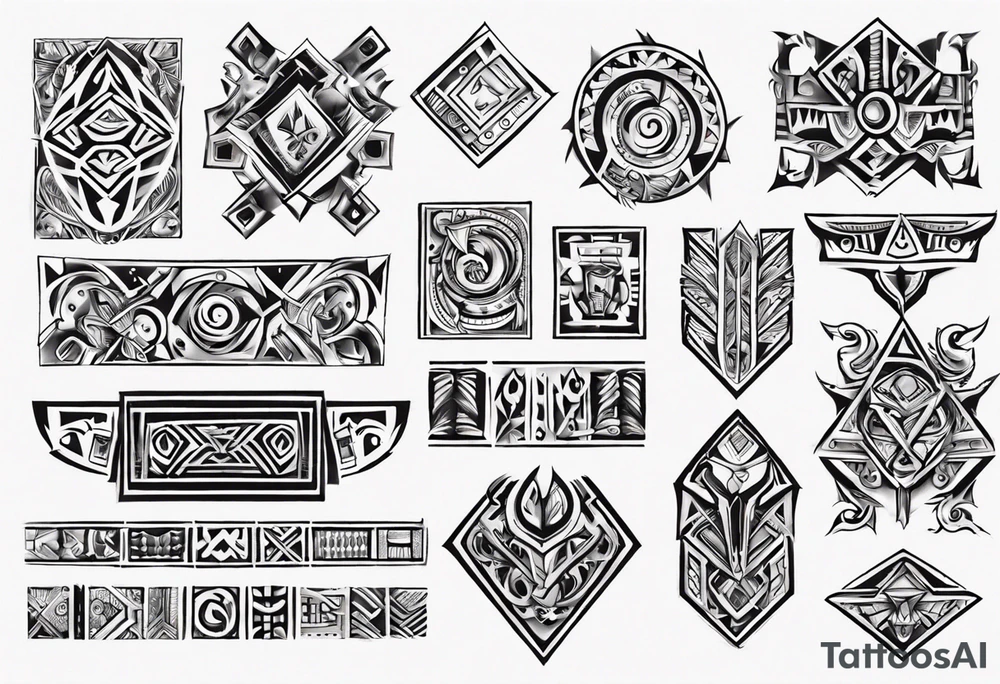 Block Tribal shaped for male left hand pectoral tattoo idea