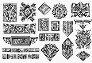 Block Tribal shaped for male left hand pectoral tattoo idea
